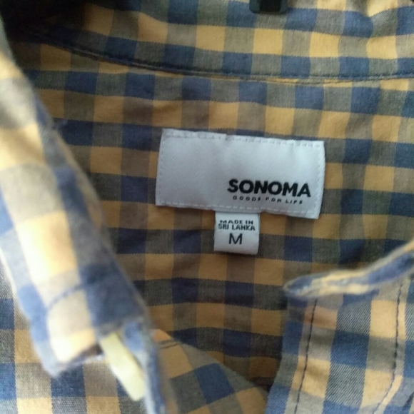 Sonoma Orange Striped Button Down Shirt - Picture 3 of 4